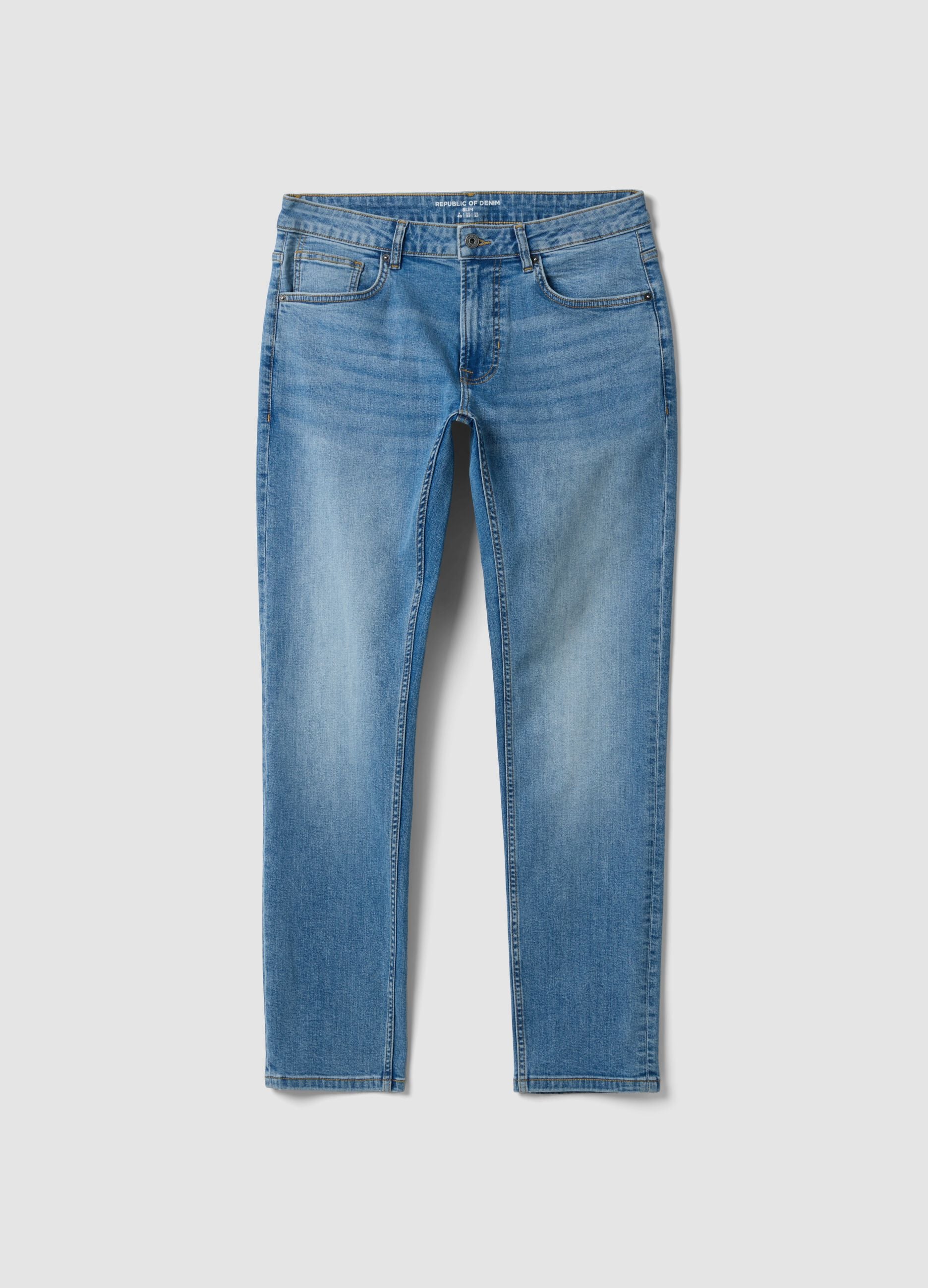 Slim-fit stretch cotton denim jeans