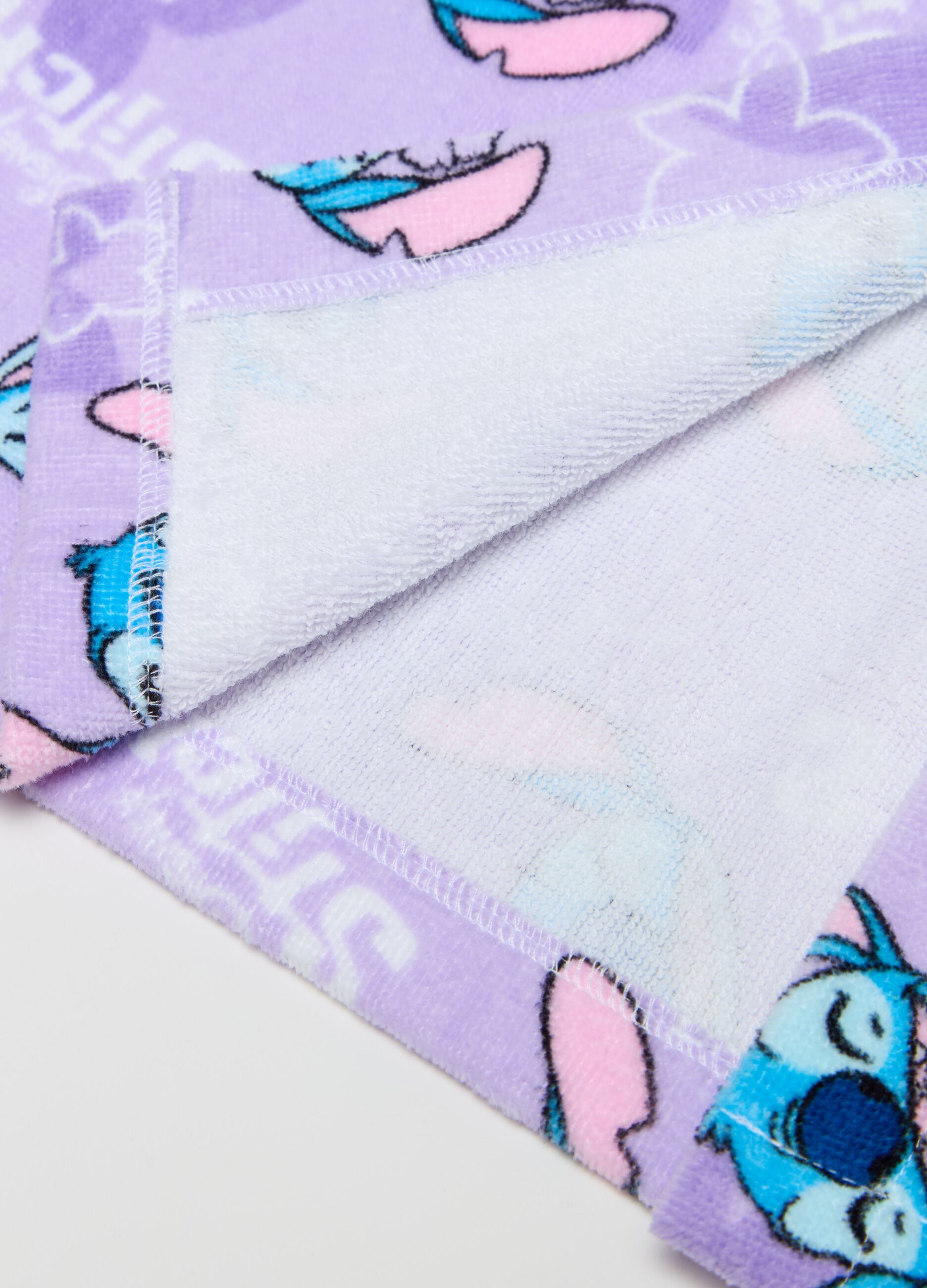 Accappatoio in cotone con cappuccio stampa Stitch 