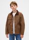 Brown Cotton Jacket for Boys_0