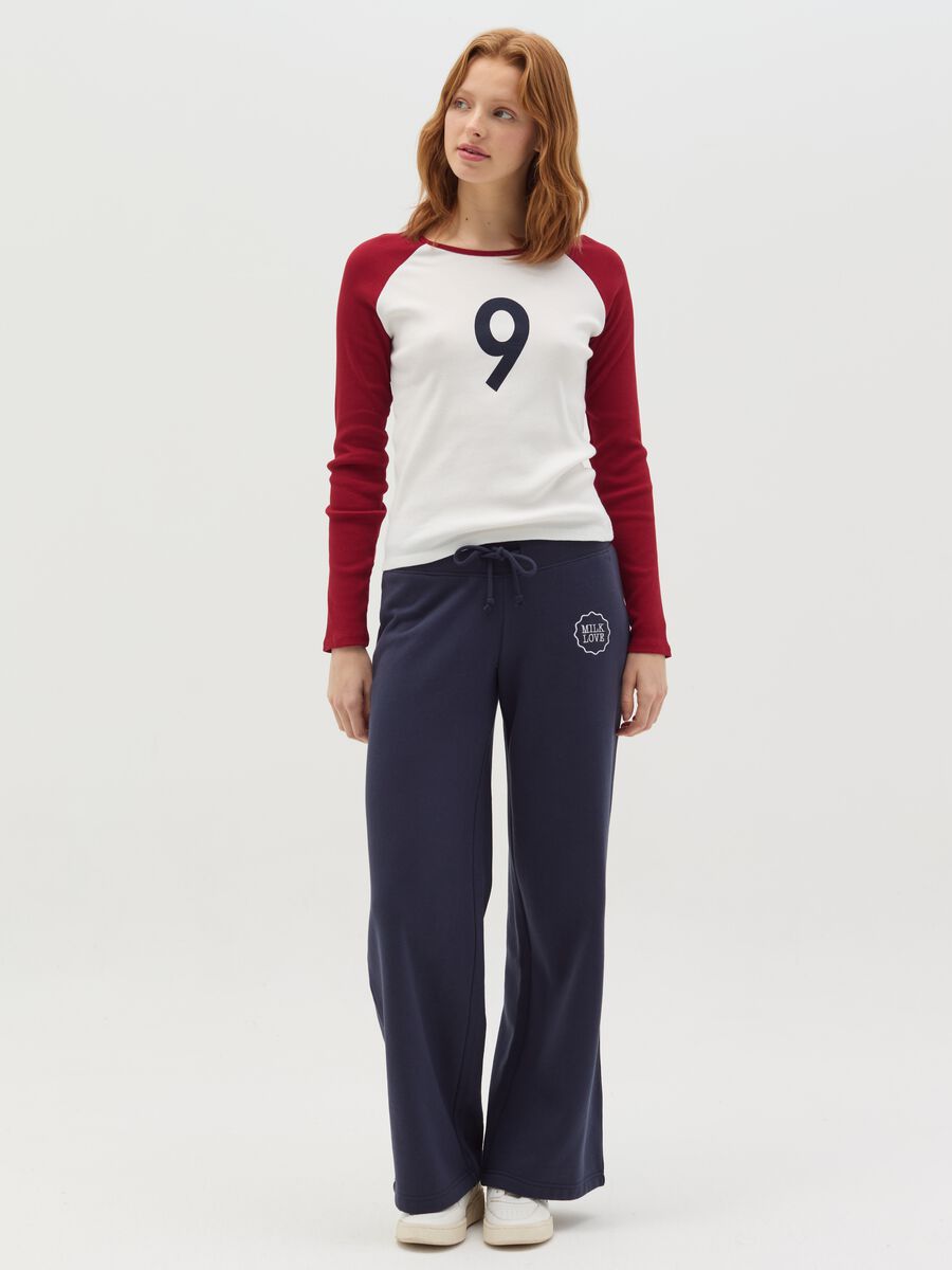 Ribbed T-shirt with long raglan sleeves_1