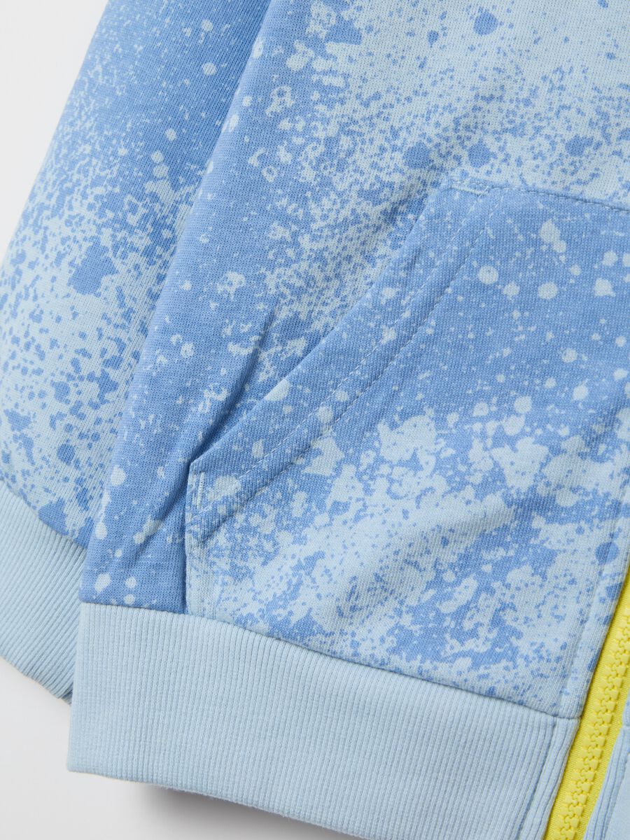 Full-zip sweatshirt in French terry with hood and Sonic print_3