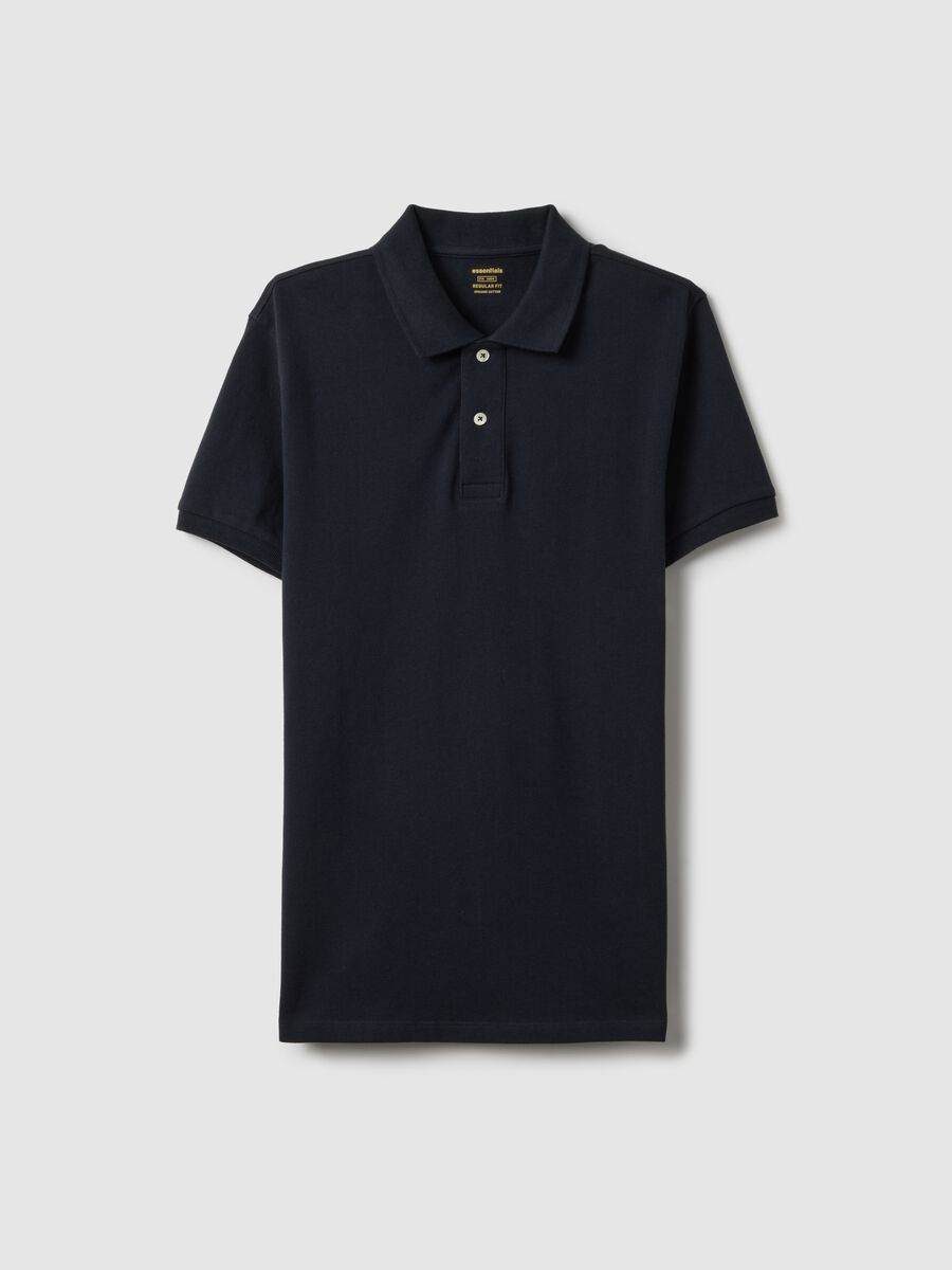 Blue regular fit pure cotton polo_4