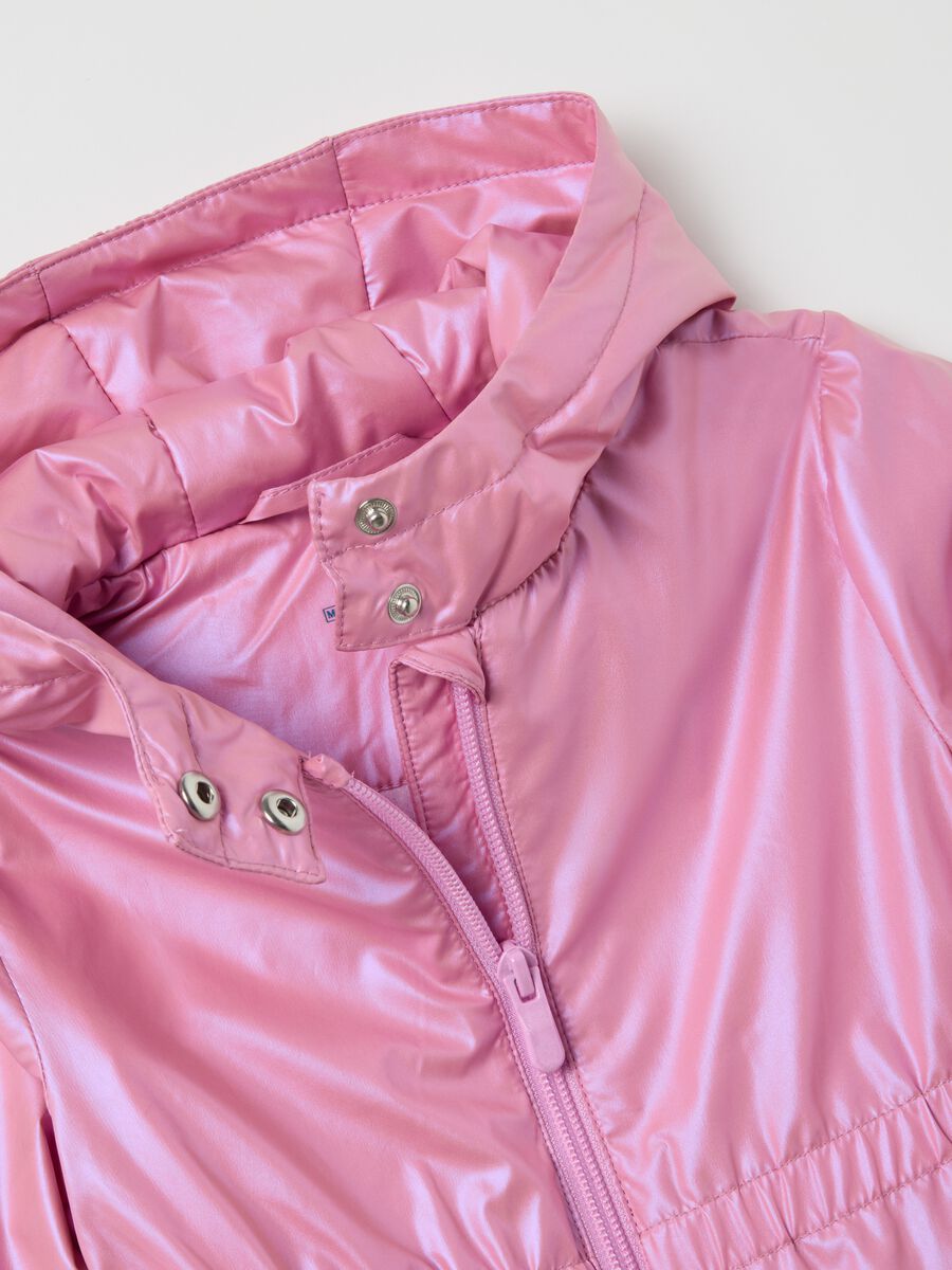 Girls' Pink Regular Fit Jacket_2