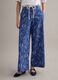 Blue pure cotton patterned trousers_1