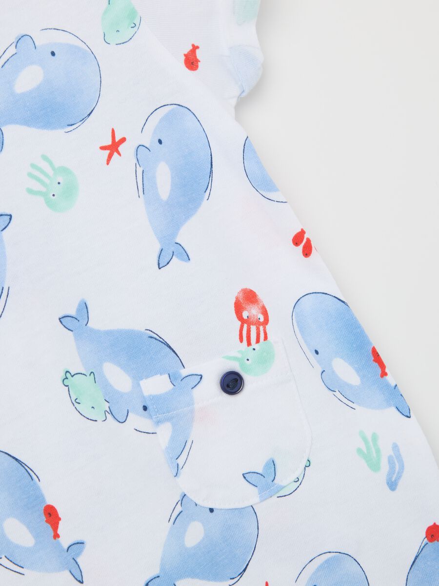 Cotton onesie with whales print_2