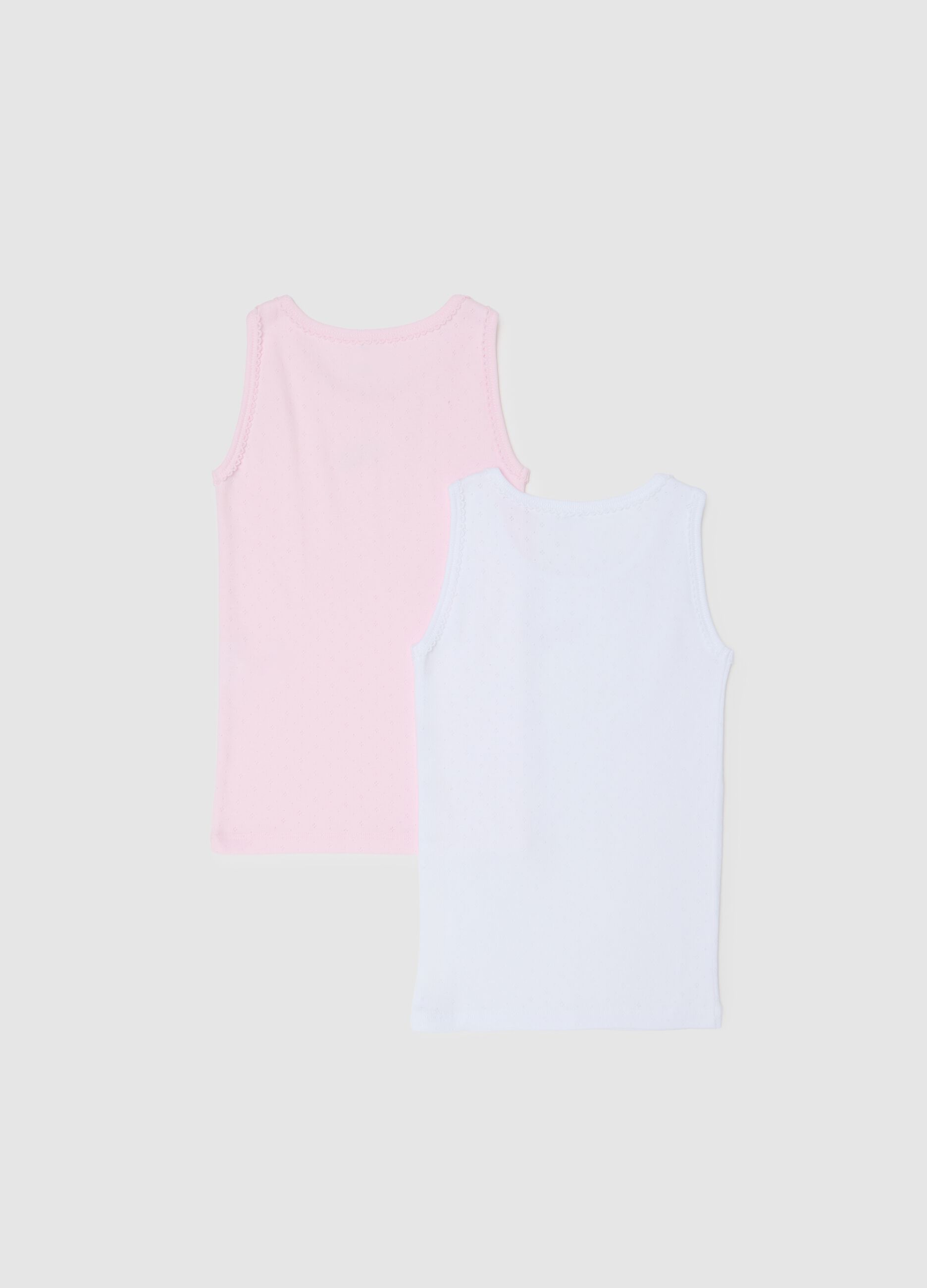 Girls' twin pack vests in pure multicoloured cotton regular fit