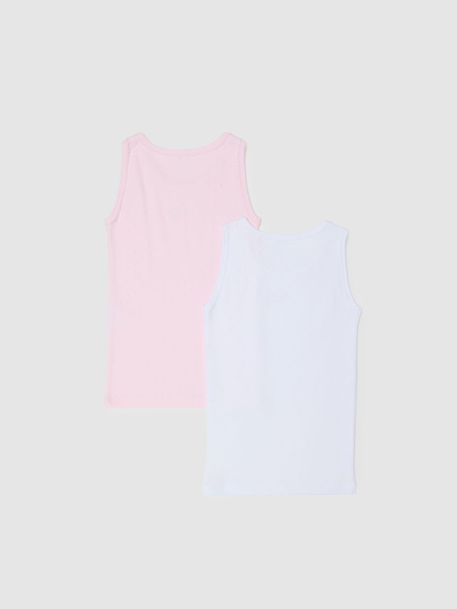 Girls' twin pack vests in pure multicoloured cotton regular fit_1