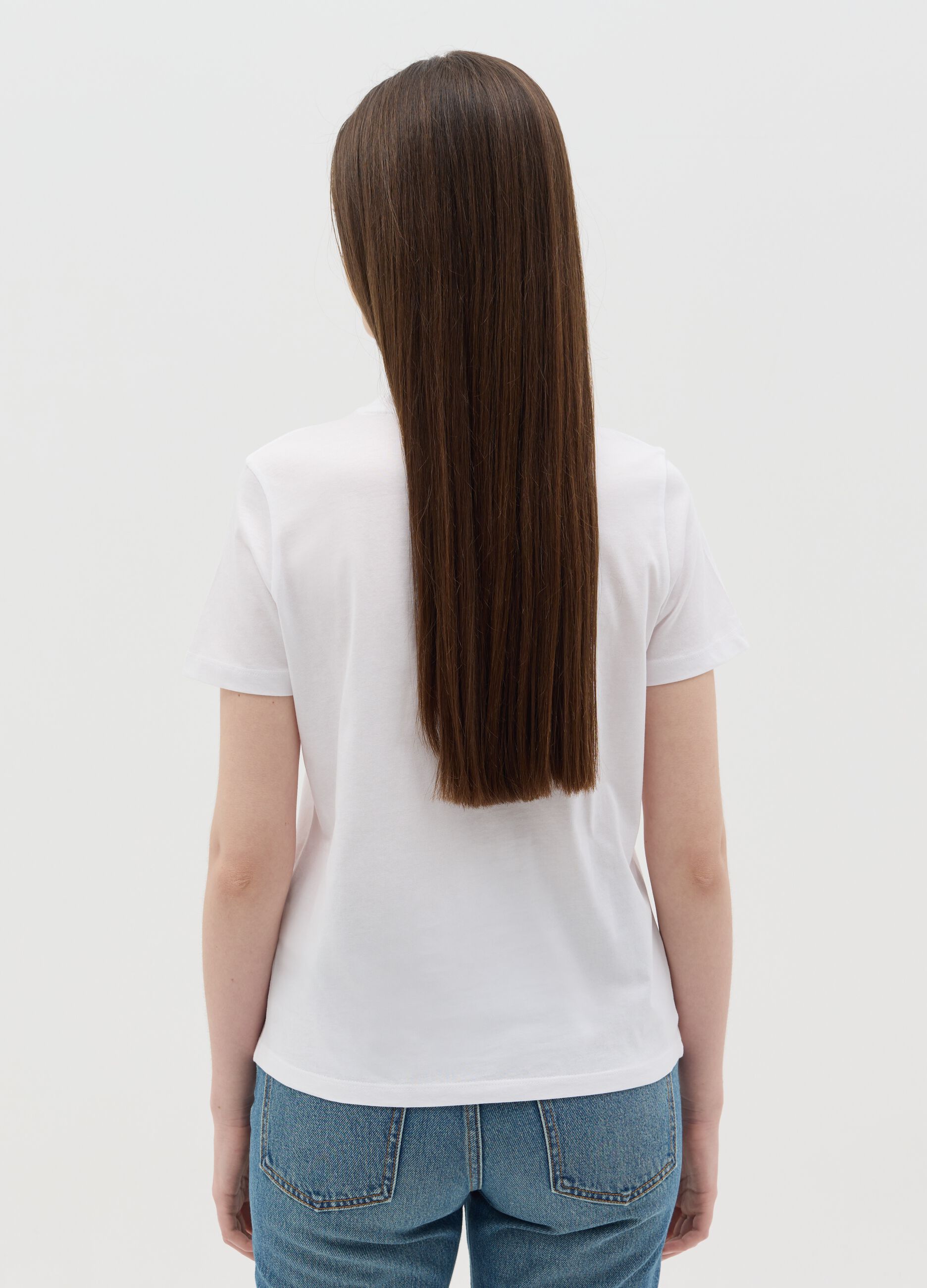 White T-shirt with fruit print