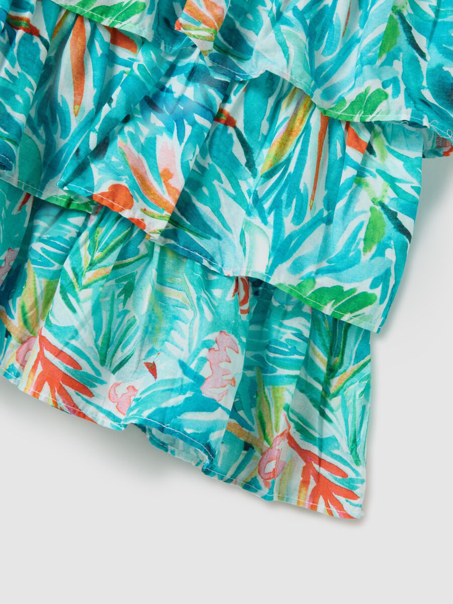 Girls’ multicoloured, frilled dress in 100% cotton with regular fit_3