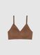 Brown Seamless Bra with Removable Padding_0