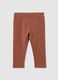 Girls' Stretch Cotton Brown Slim Fit Leggings_0