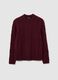 Maglione girocollo bordeaux in misto lana_4