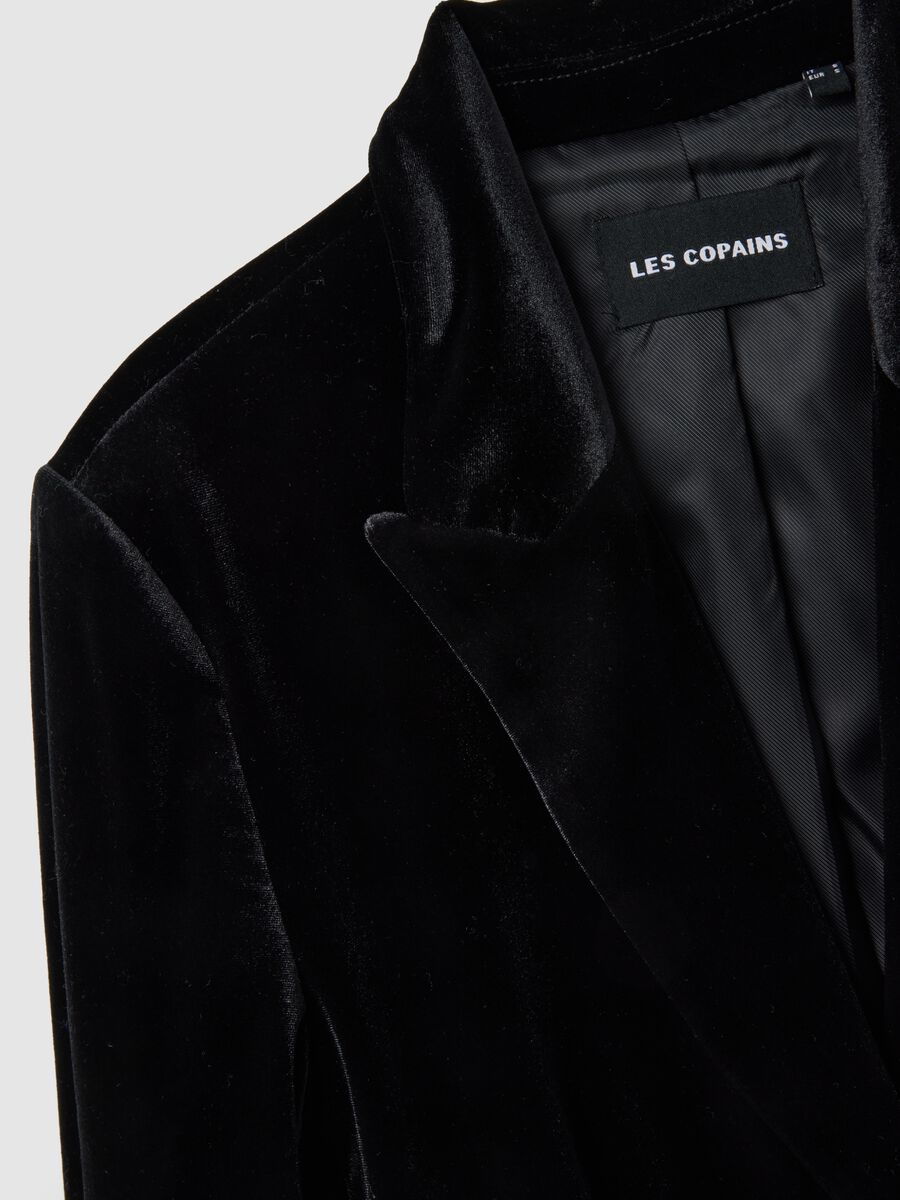 Blazer in velluto nero slim fit_5