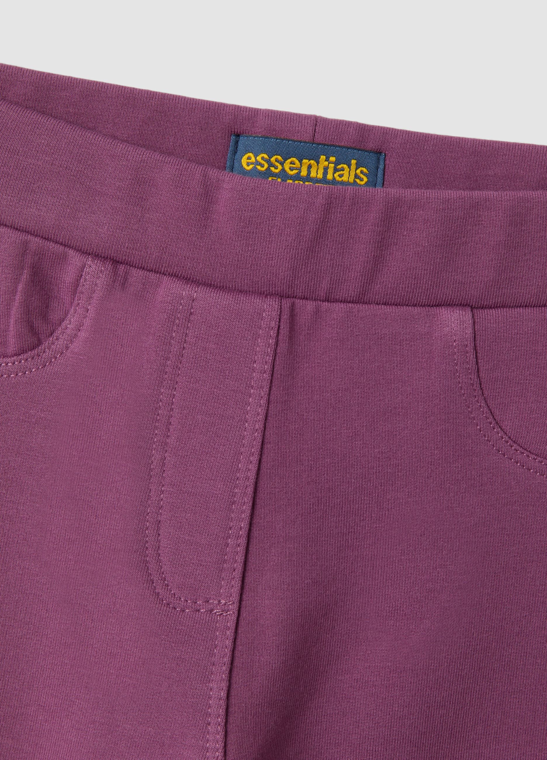 Purple flare treggings in stretchy organic cotton