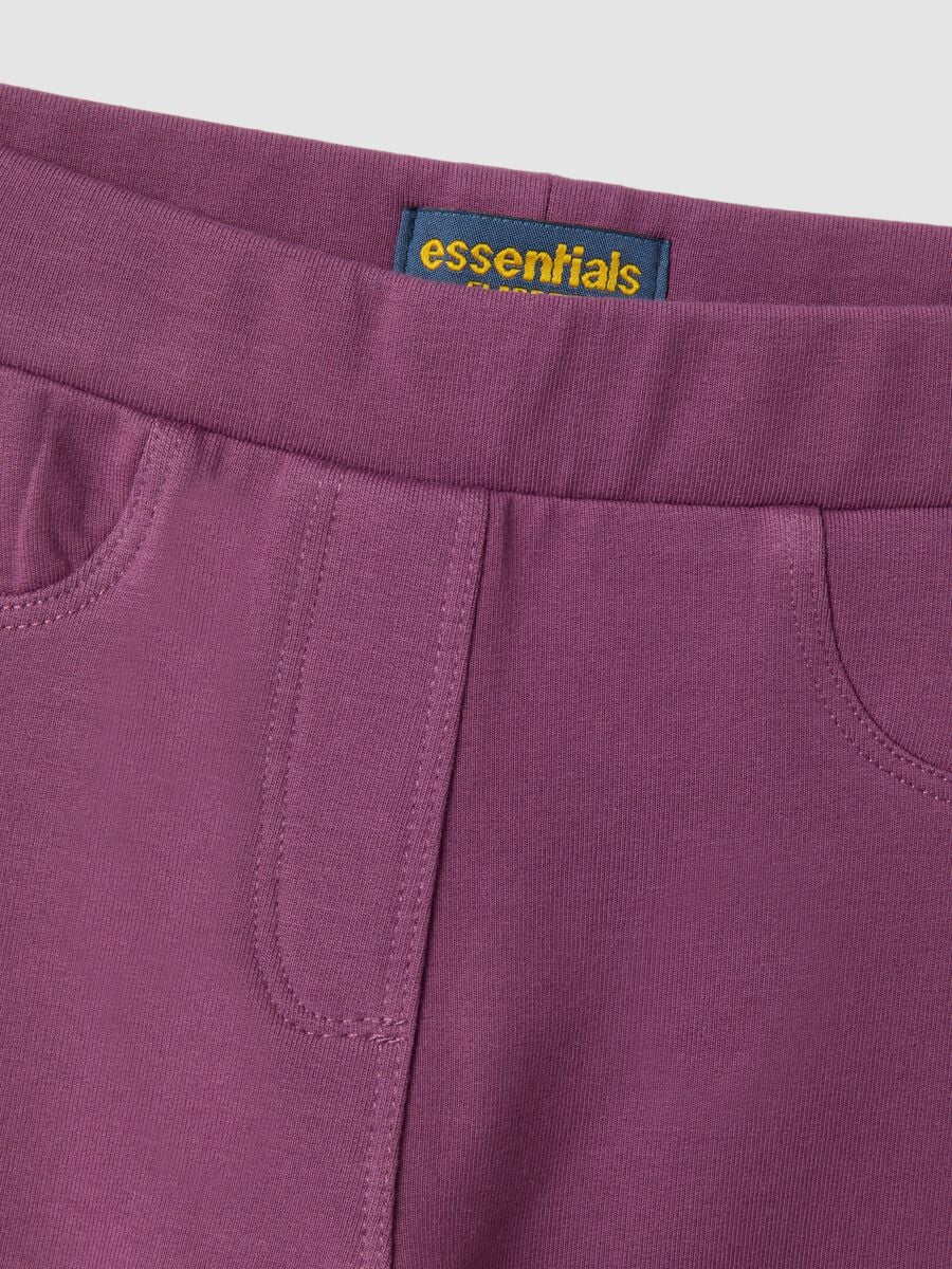 Treggings viola flare in cotone organico elasticizzato_3