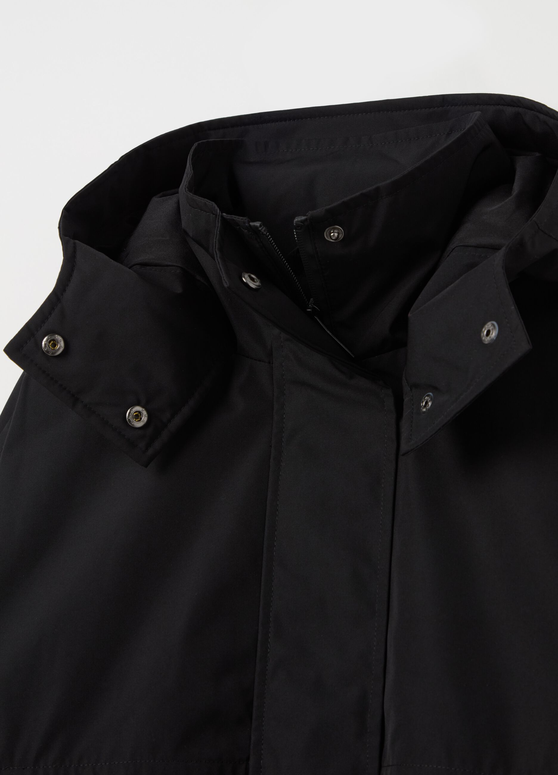Short padded parka with hood