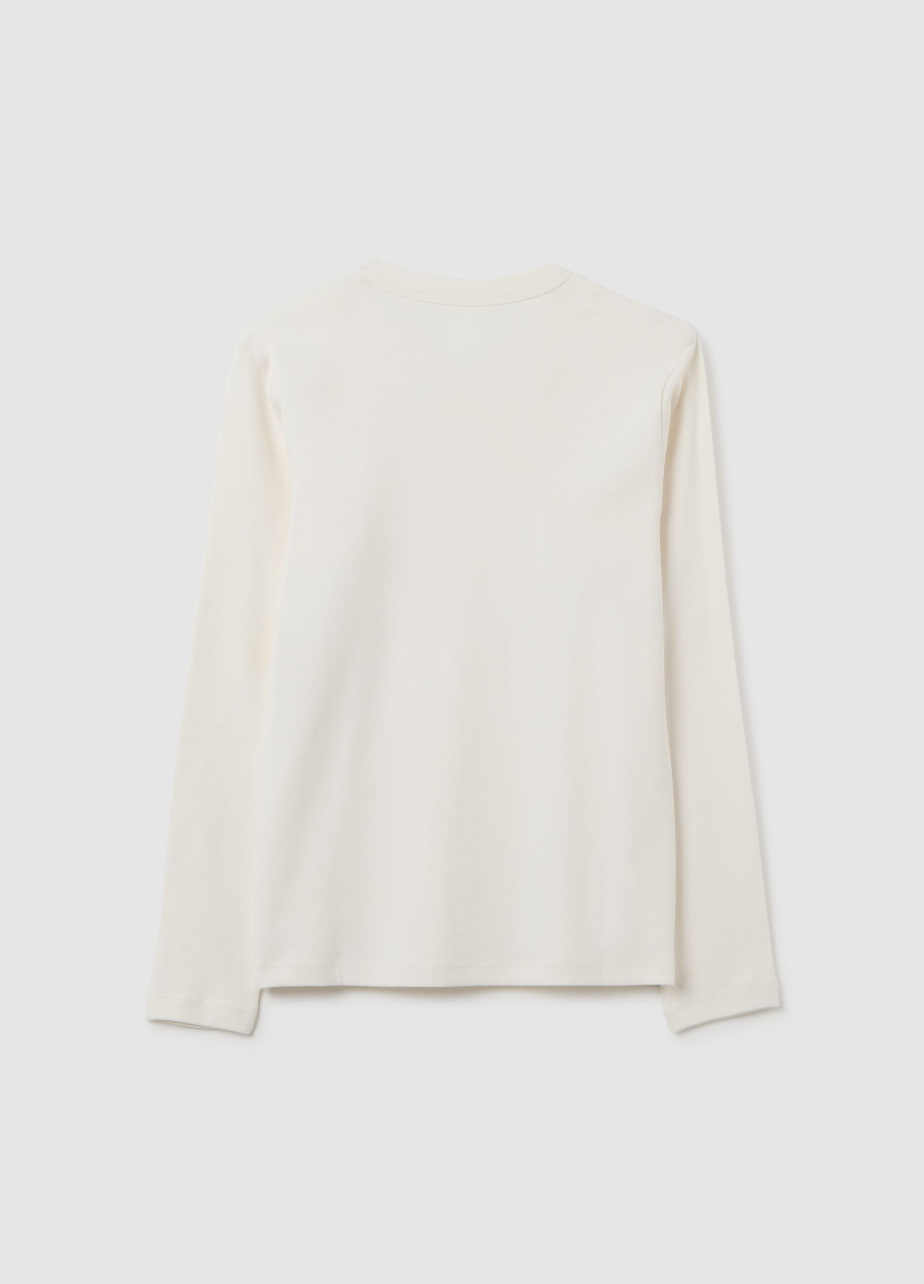 Boys' white pure cotton regular fit sweater