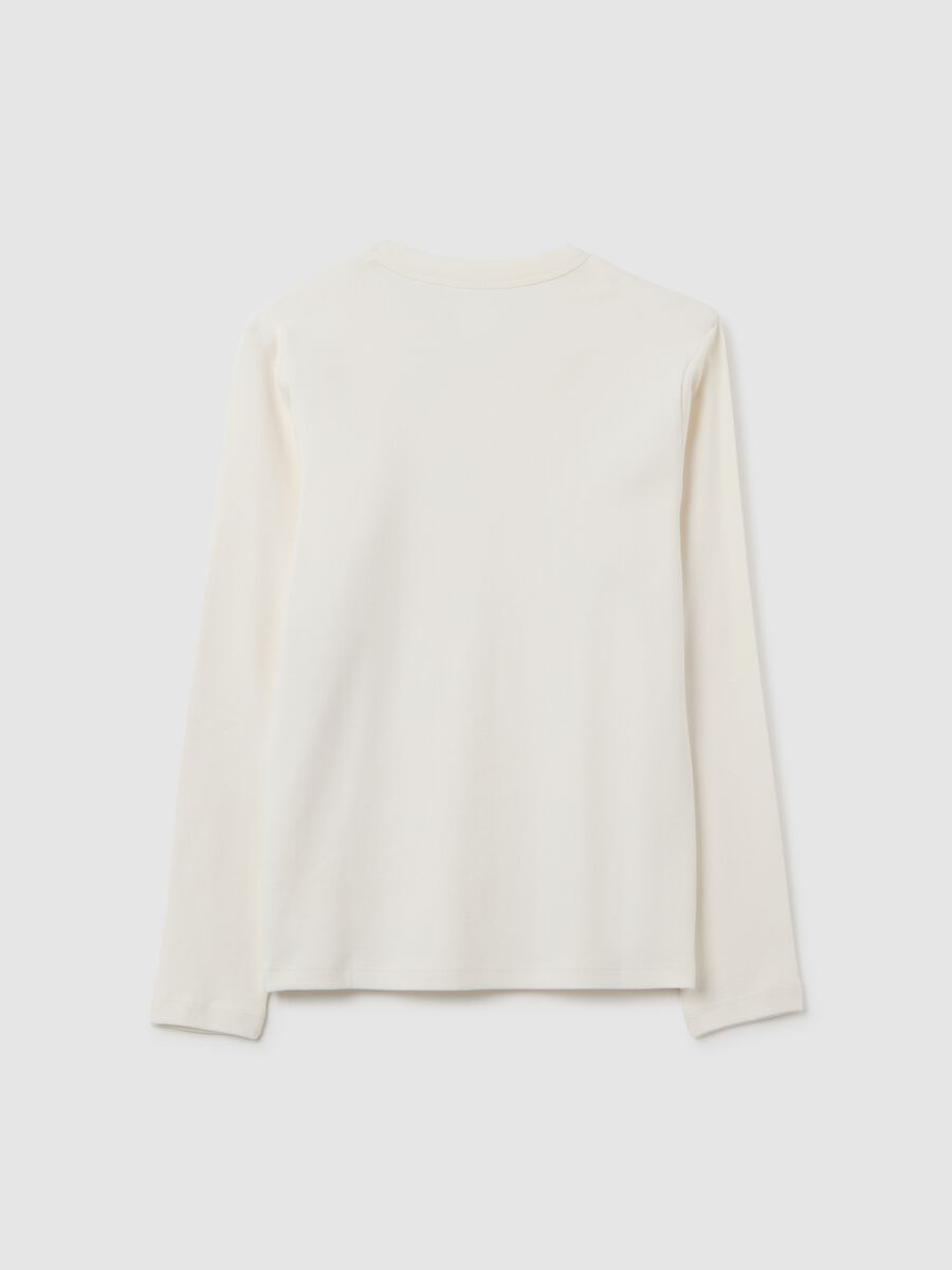 Maglia da ragazzo in puro cotone bianca regular fit_1