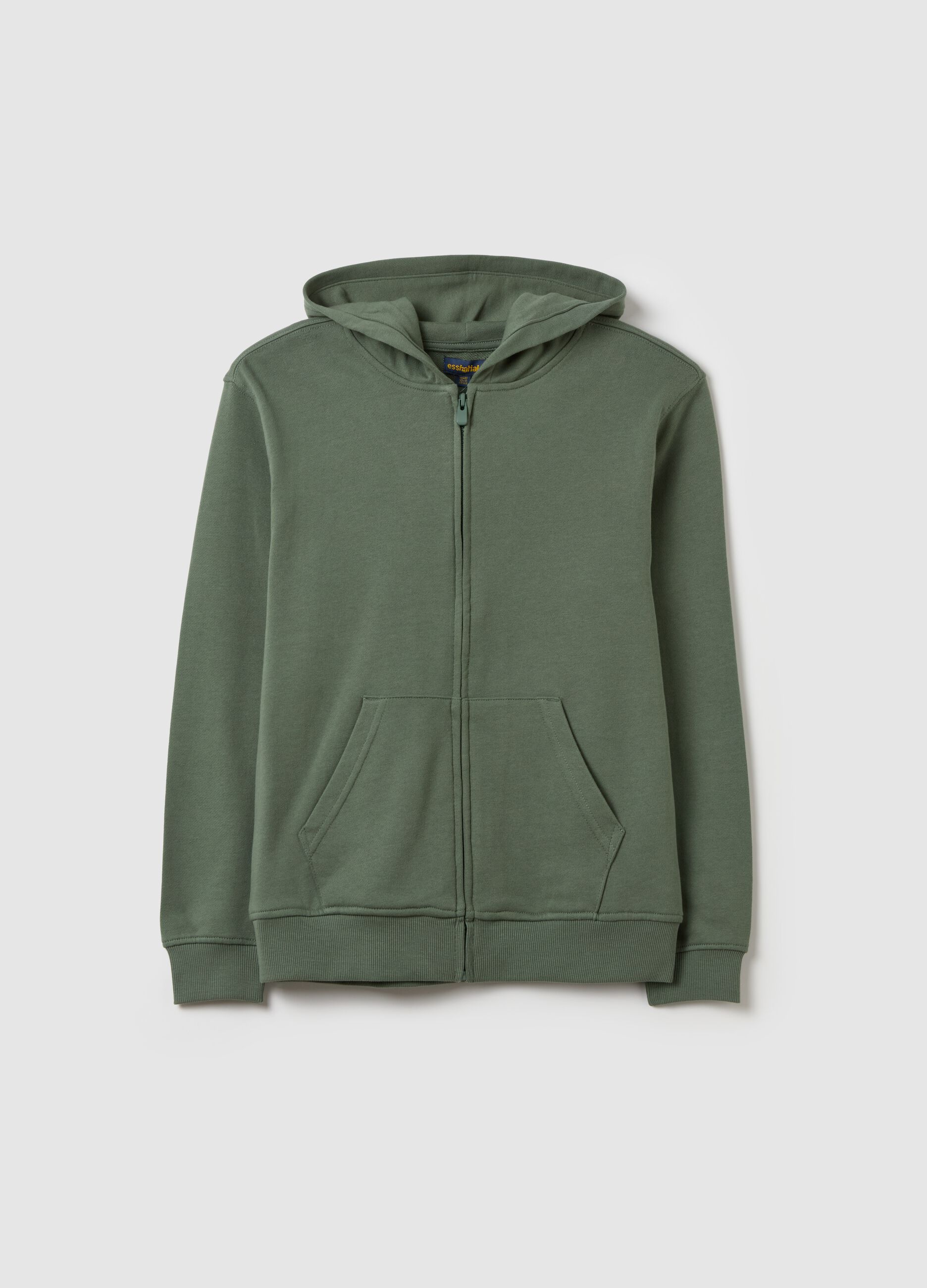 Full-zip Essential con cappuccio e tasche