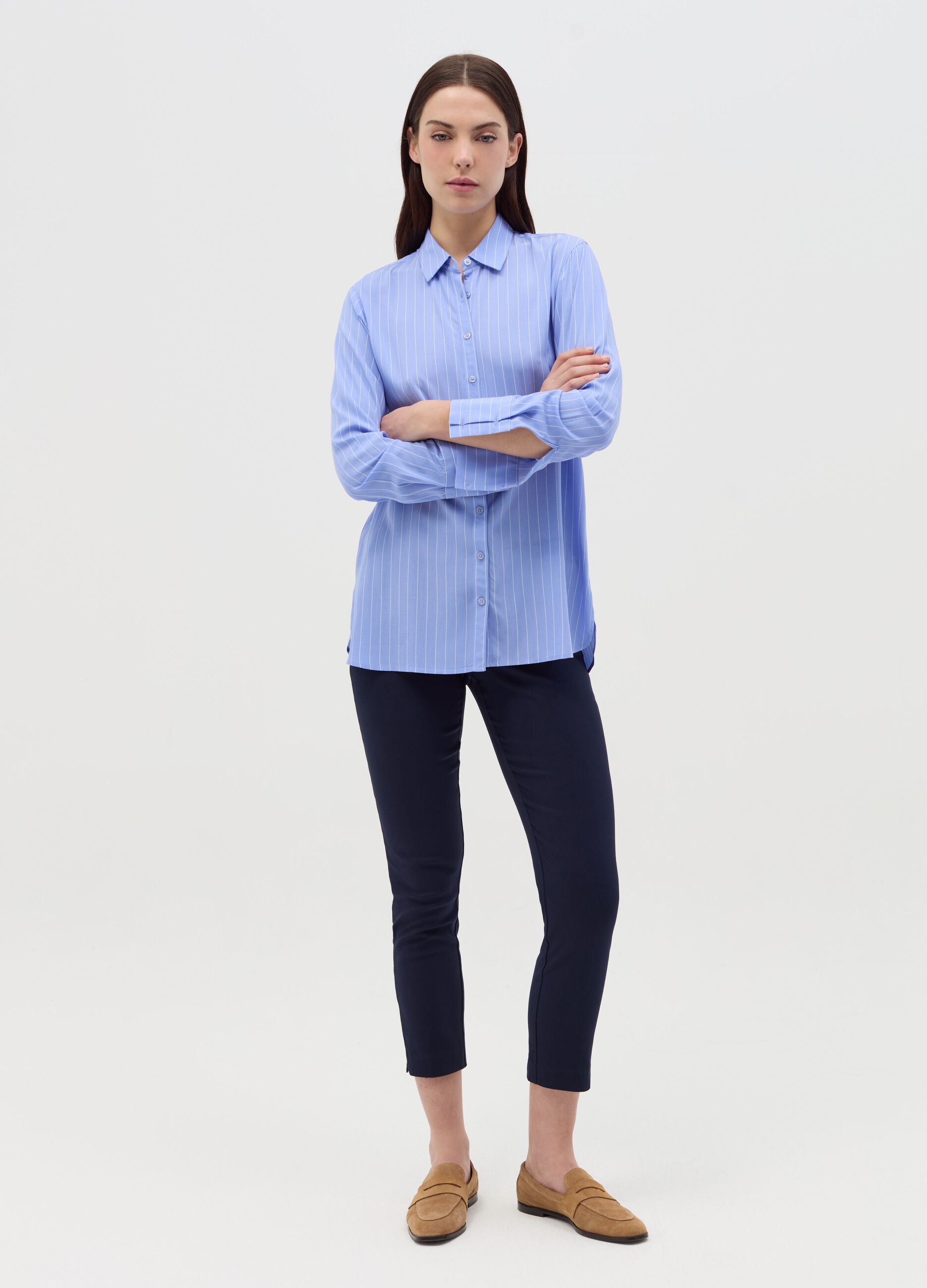 Slim-fit ankle-length chinos