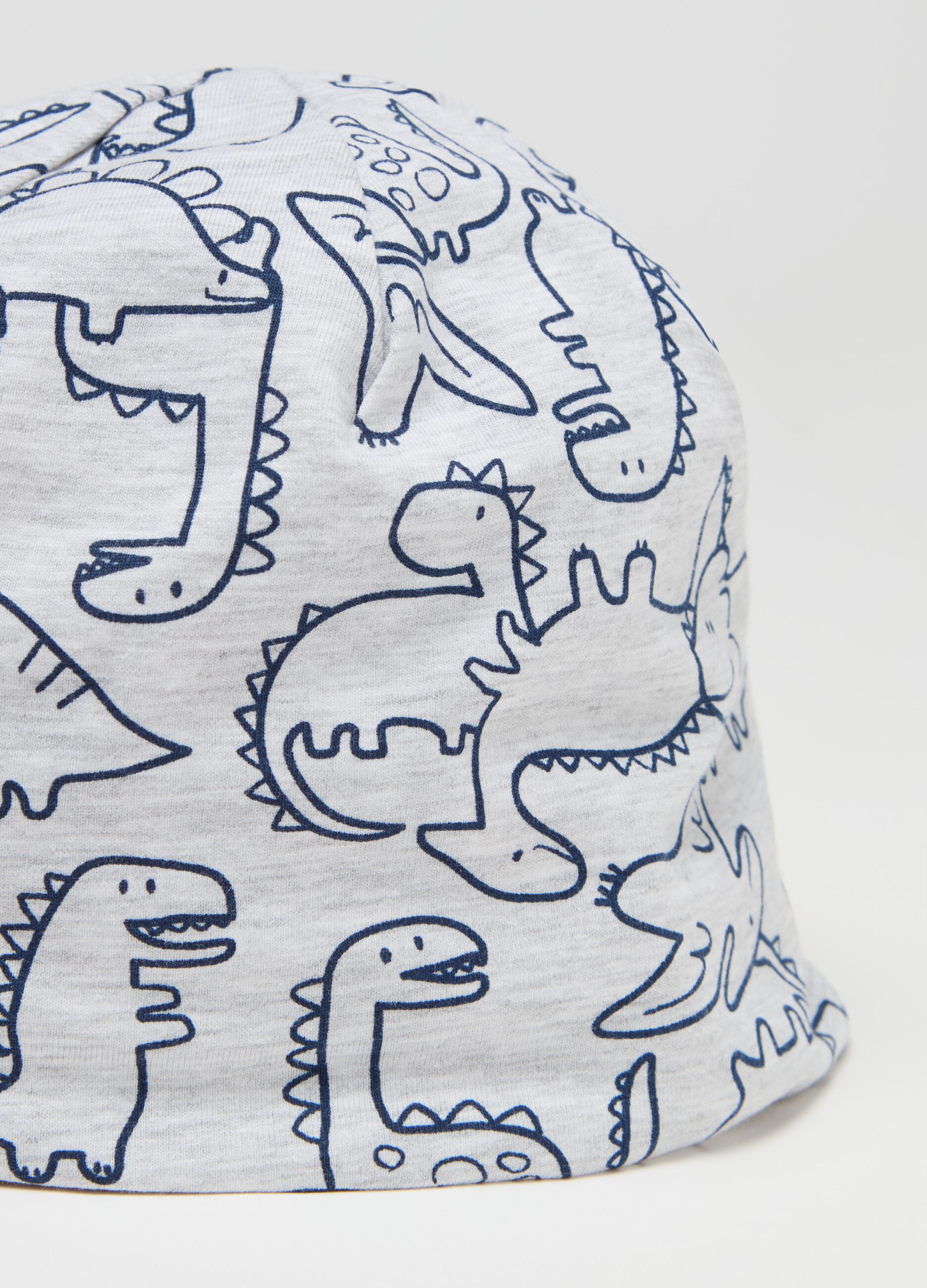Set berretto e scaldacollo con stampa dinosauri 
