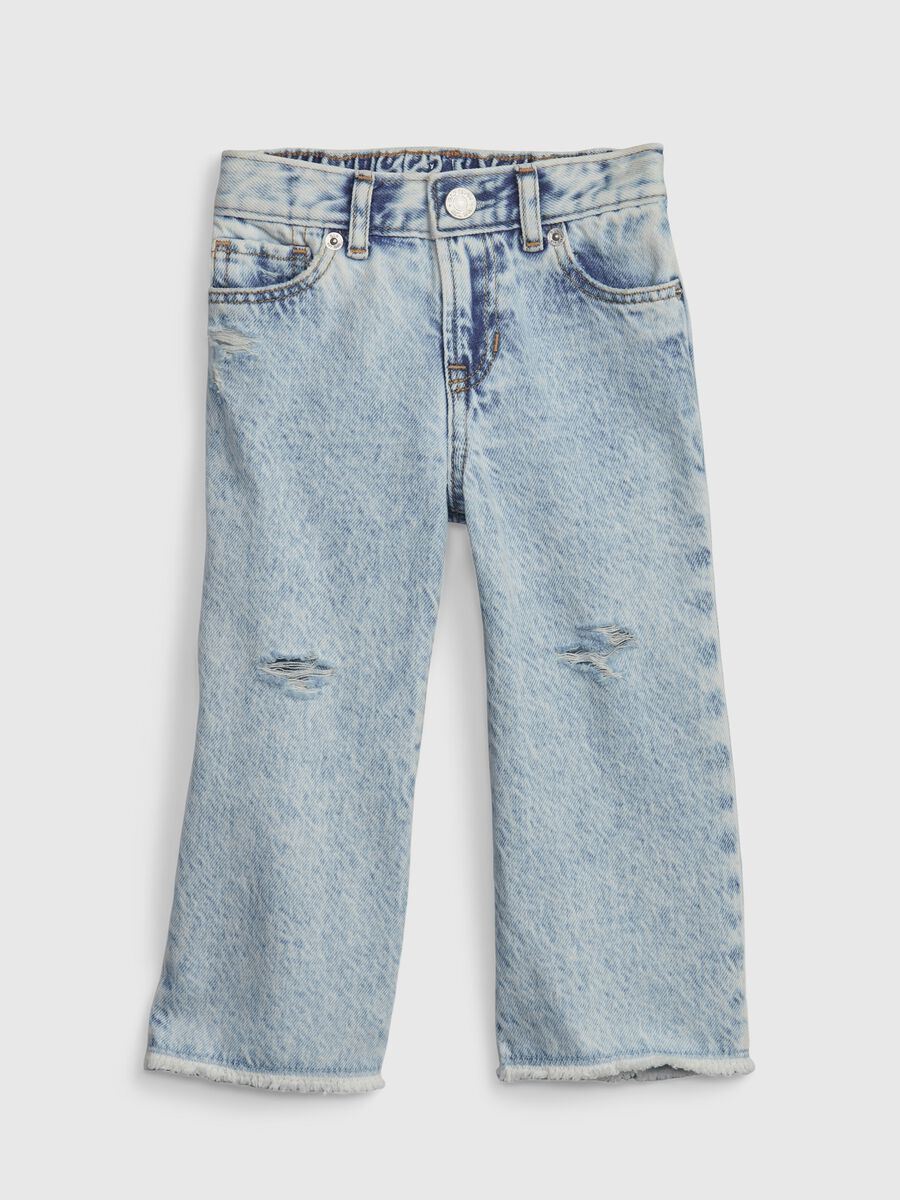 Wide-leg jeans with acid wash treatment_0