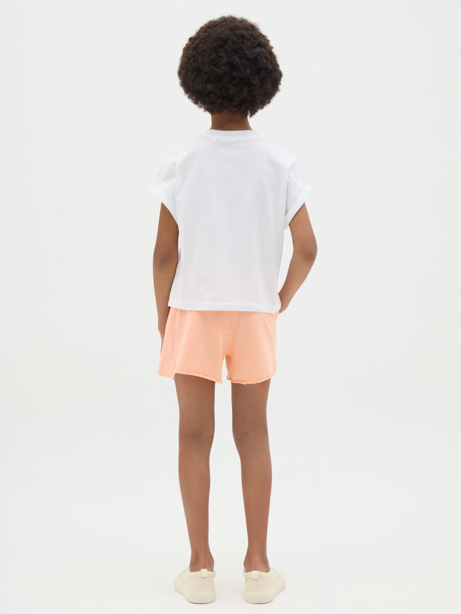 Girl's orange pure cotton shorts regular fit_2