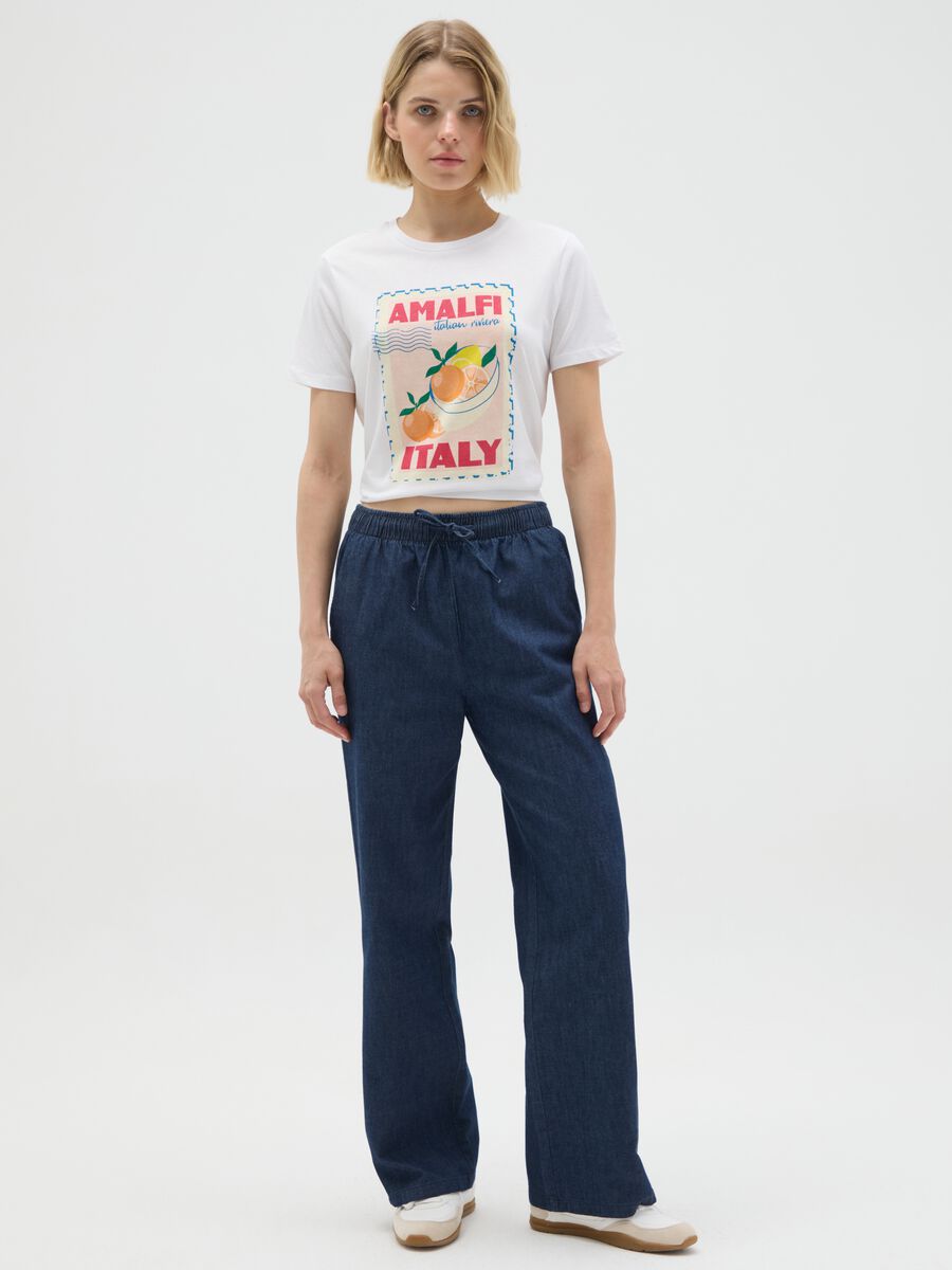 White pure cotton regular fit T-shirt_1