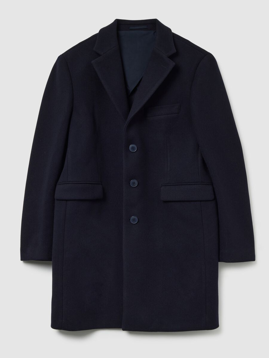 Blue Regular Fit Coat with Buttons_5