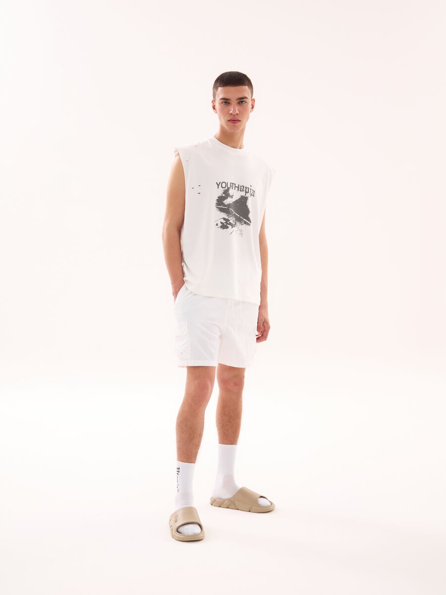 Cargo Swim Shorts White_1