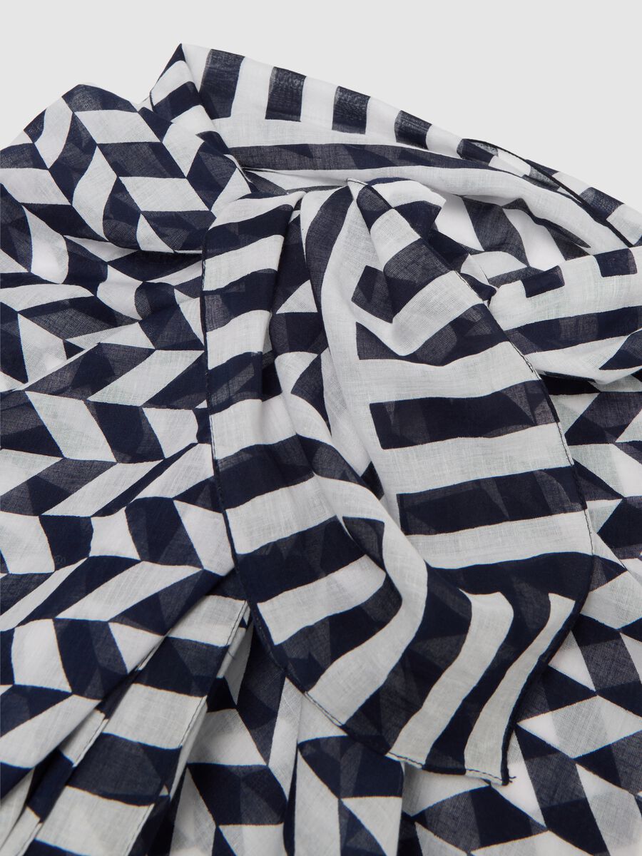 Long skirt in pure cotton with geometric pattern_6