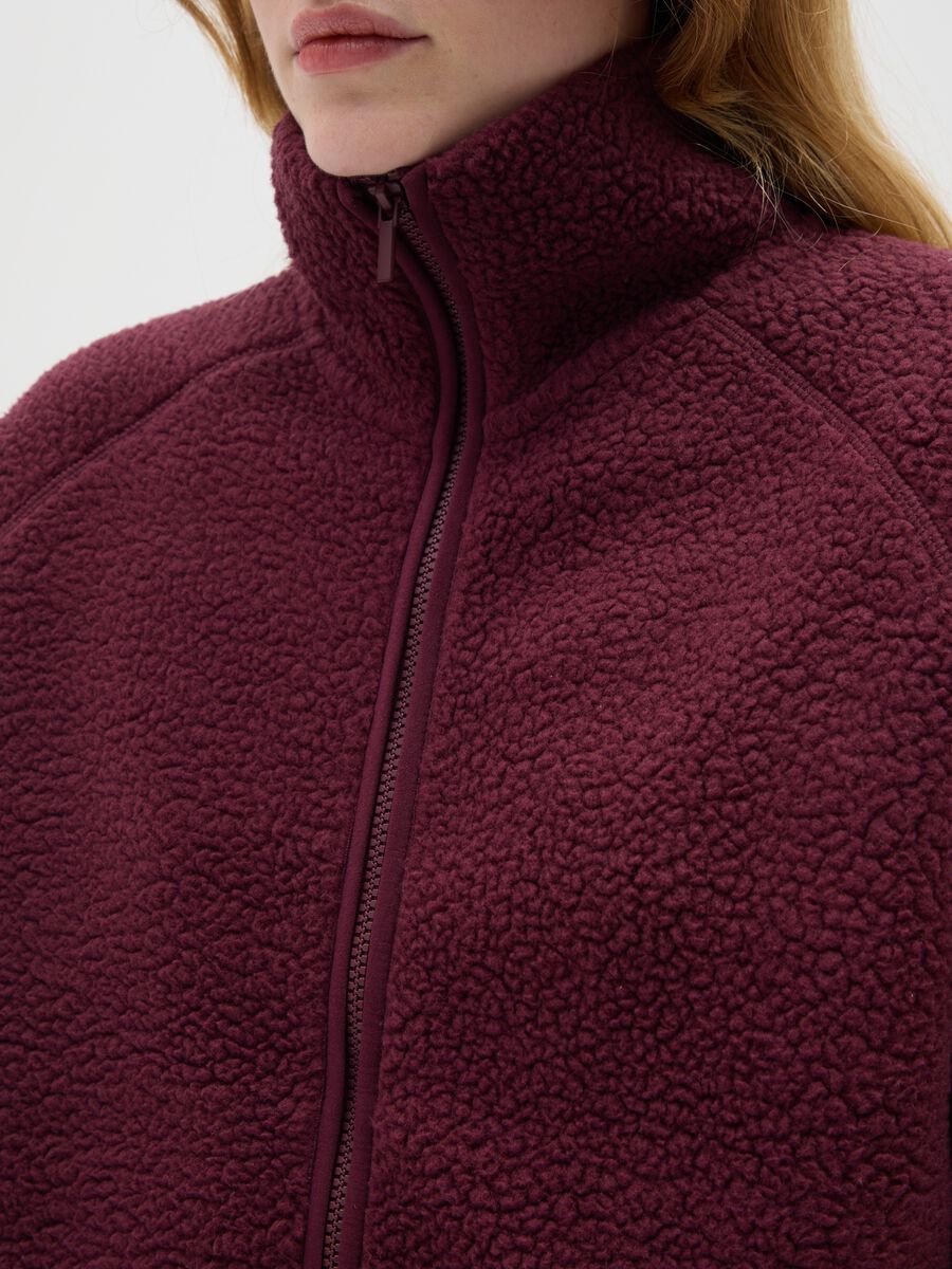 Felpa bordeaux regular fit con zip_3