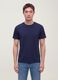 Blue mercerised pure cotton crew-neck T-shirt, regular fit_0