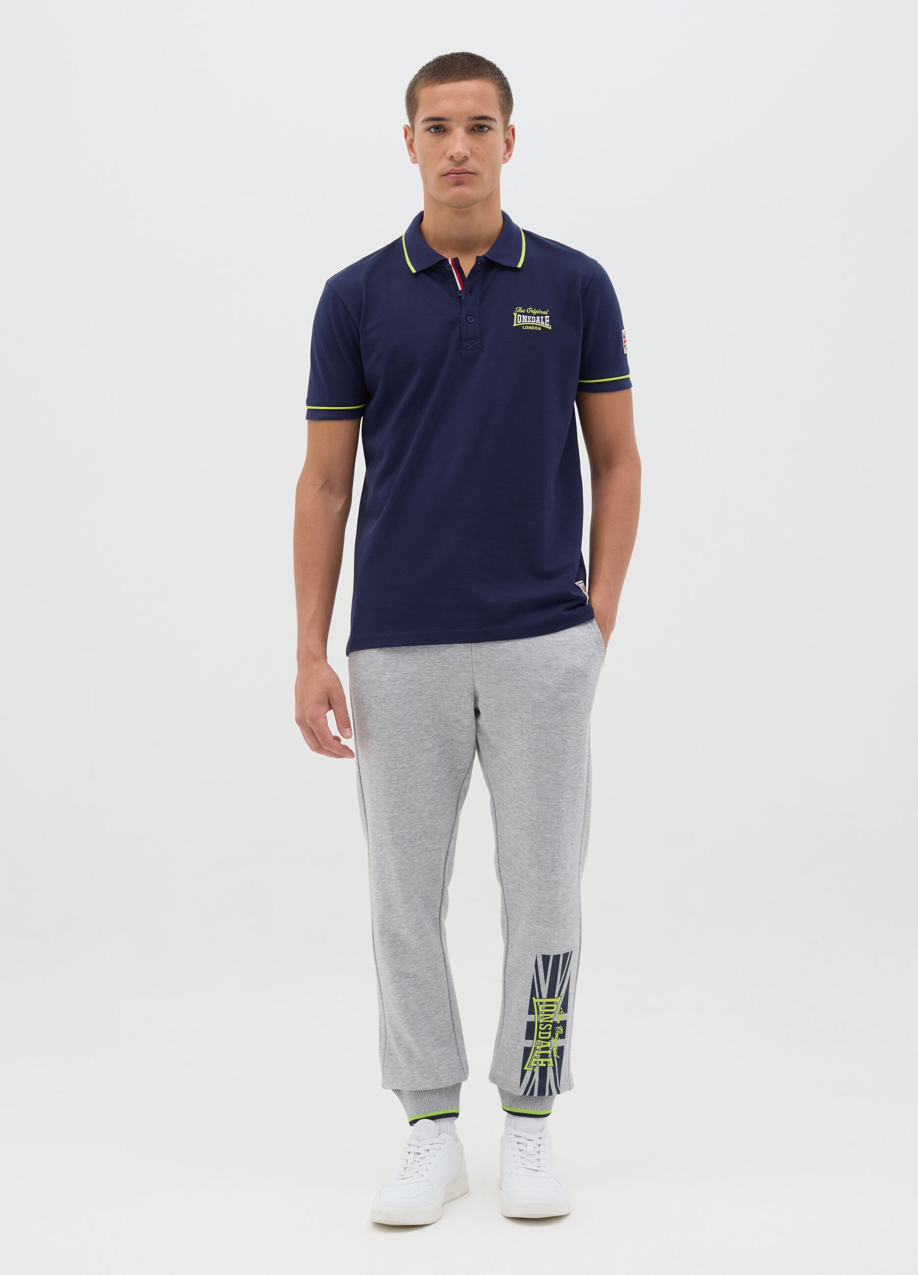 Lonsdale blue cotton polo shirt