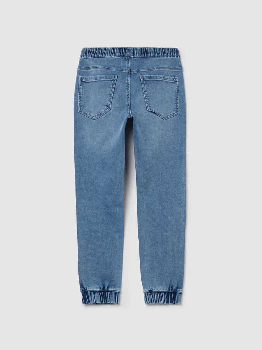 Joggers in denim con coulisse _4