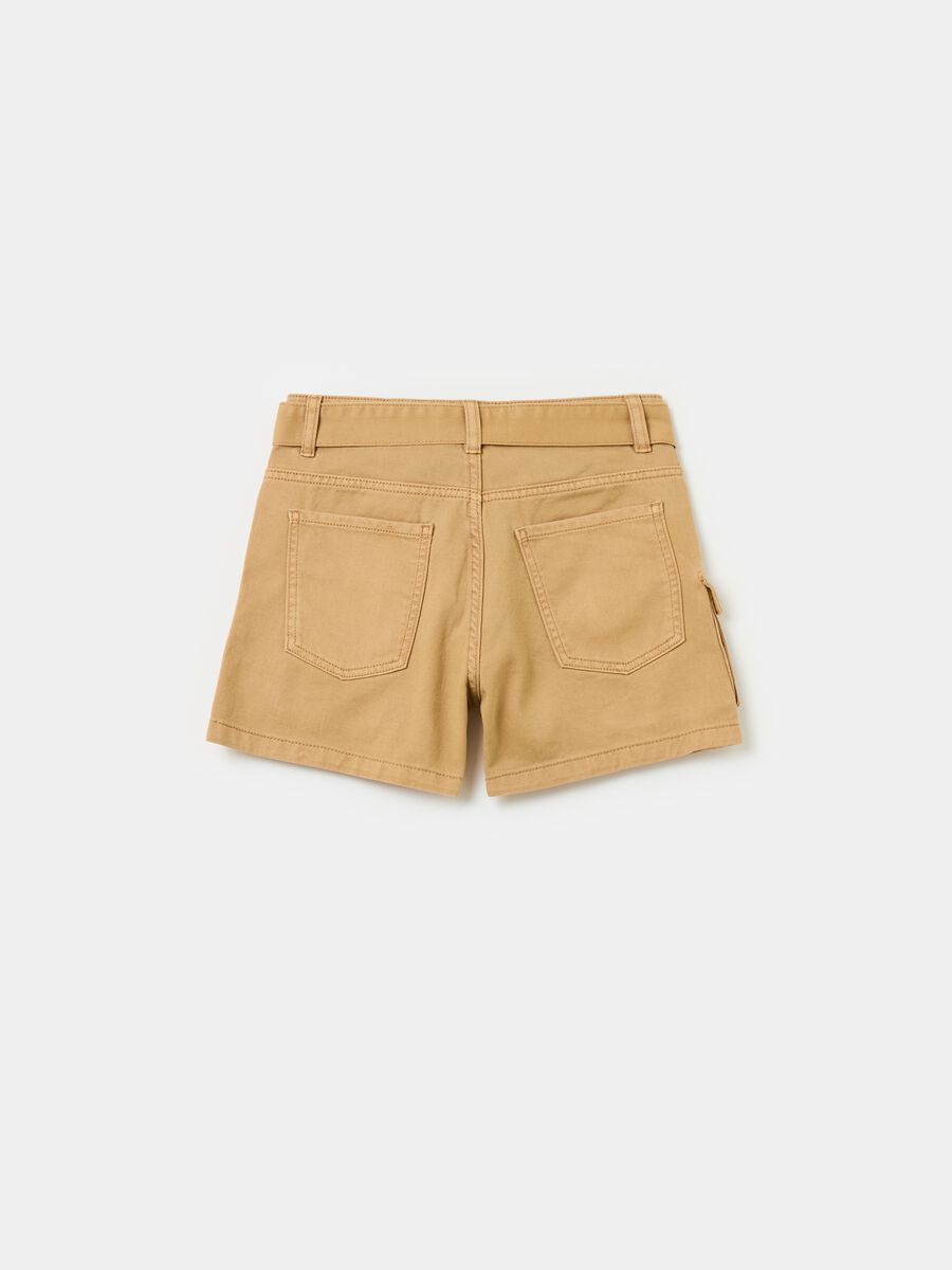 Shorts cargo in cotone con cintura_1