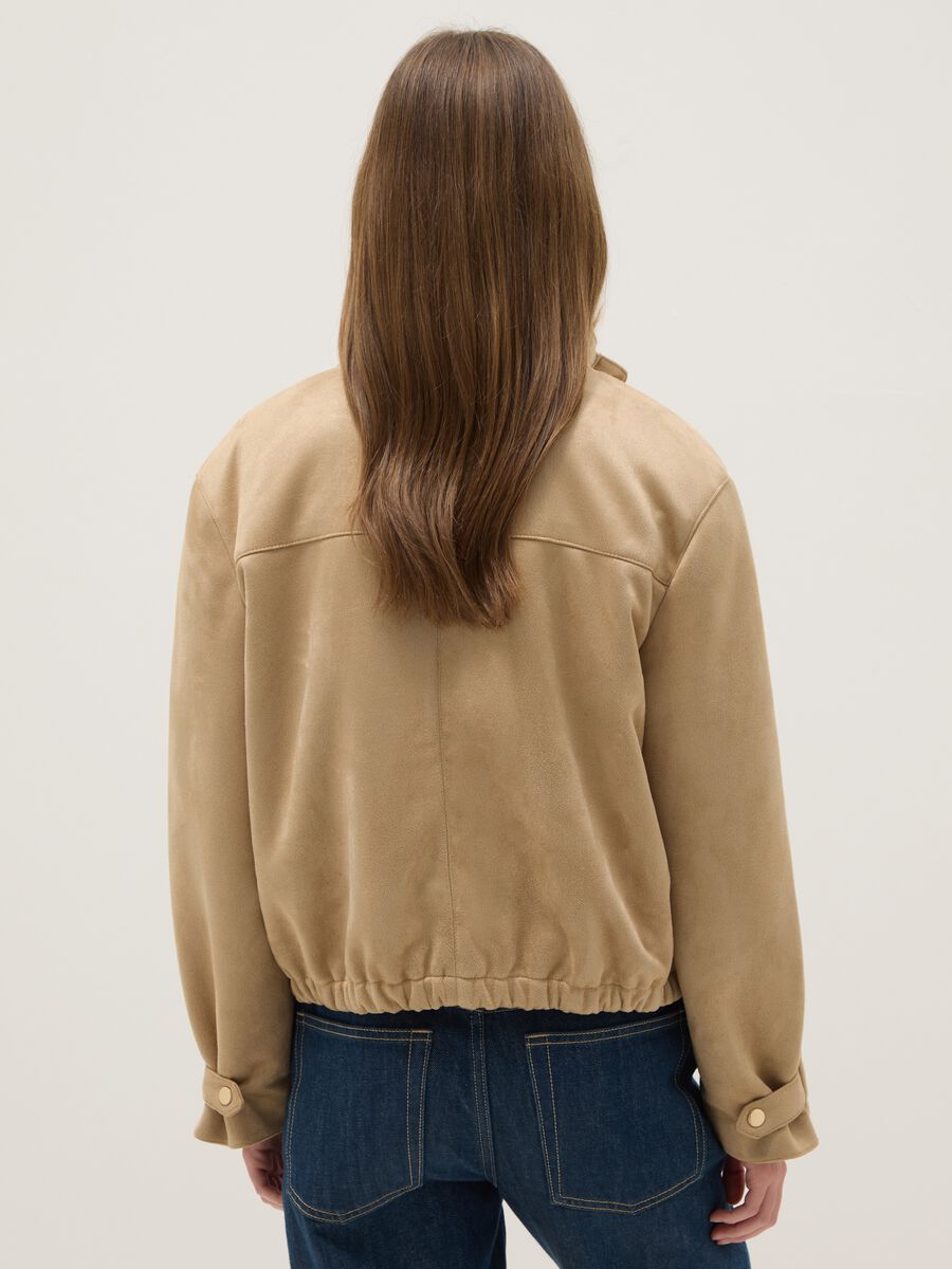 Regular fit beige jacket with full zip_2