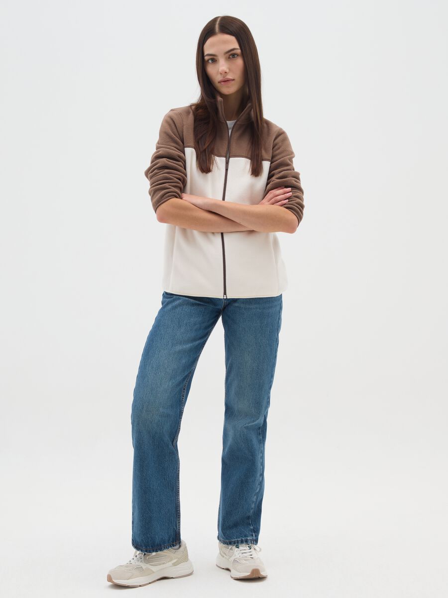 Pile multicolor vestibilità relaxed con zip_1