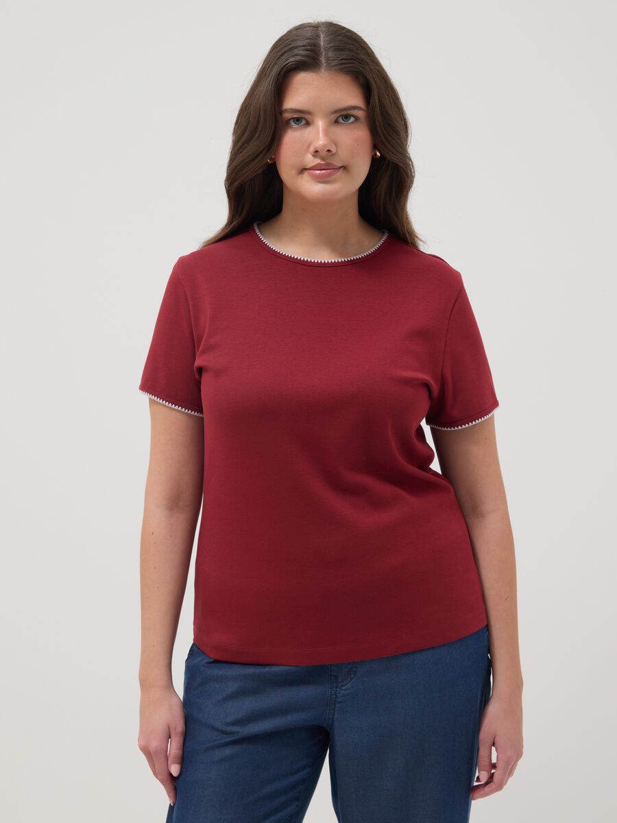 Red pure cotton short sleeve T-shirt regular fit_1