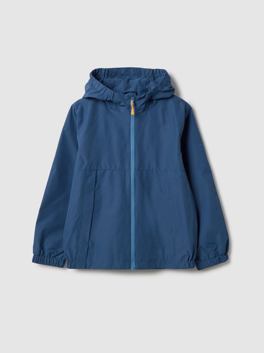 Boys' regular fit blue hooded jacket_0