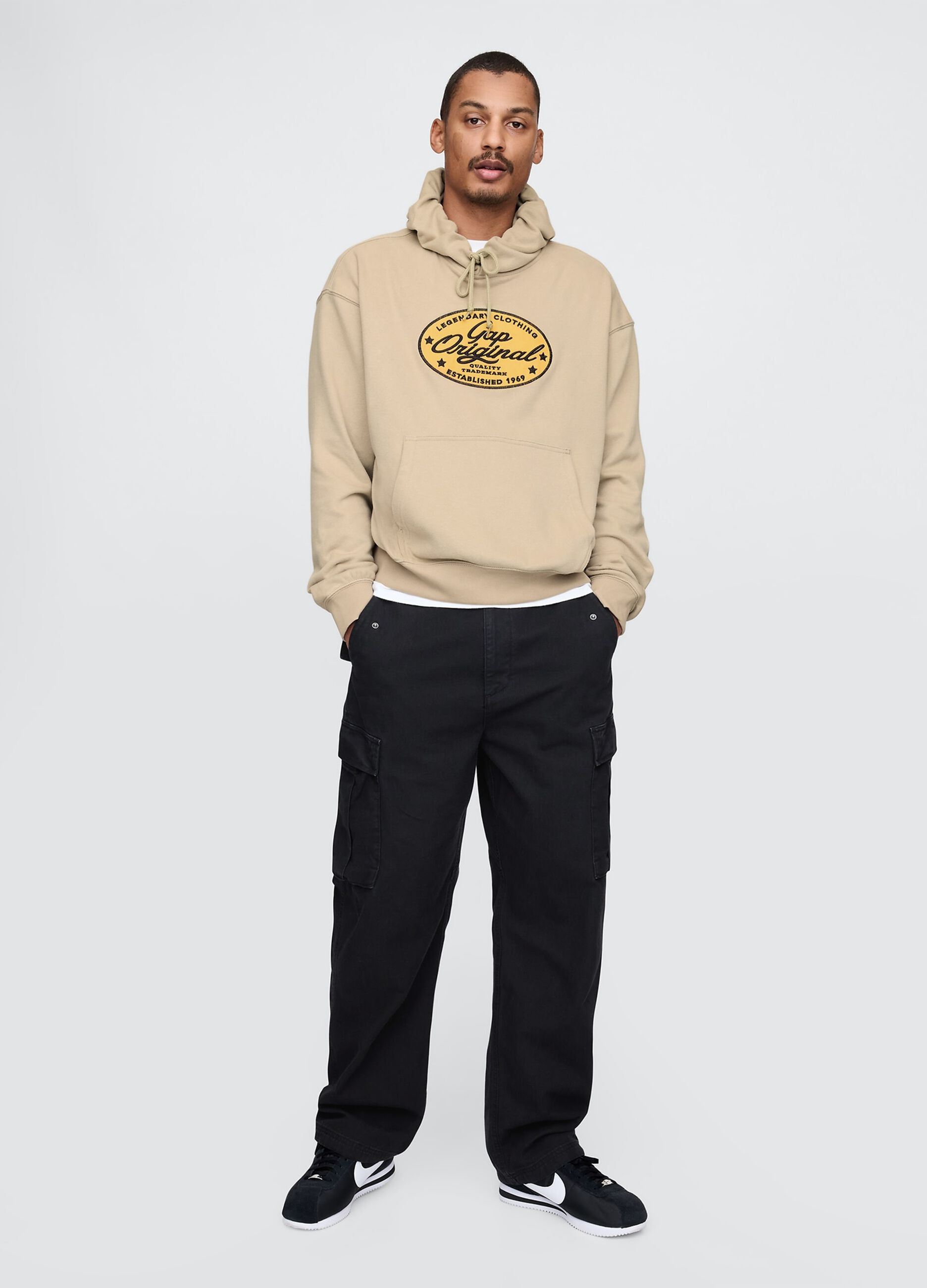 Beige Hoodie Sweatshirt Gap