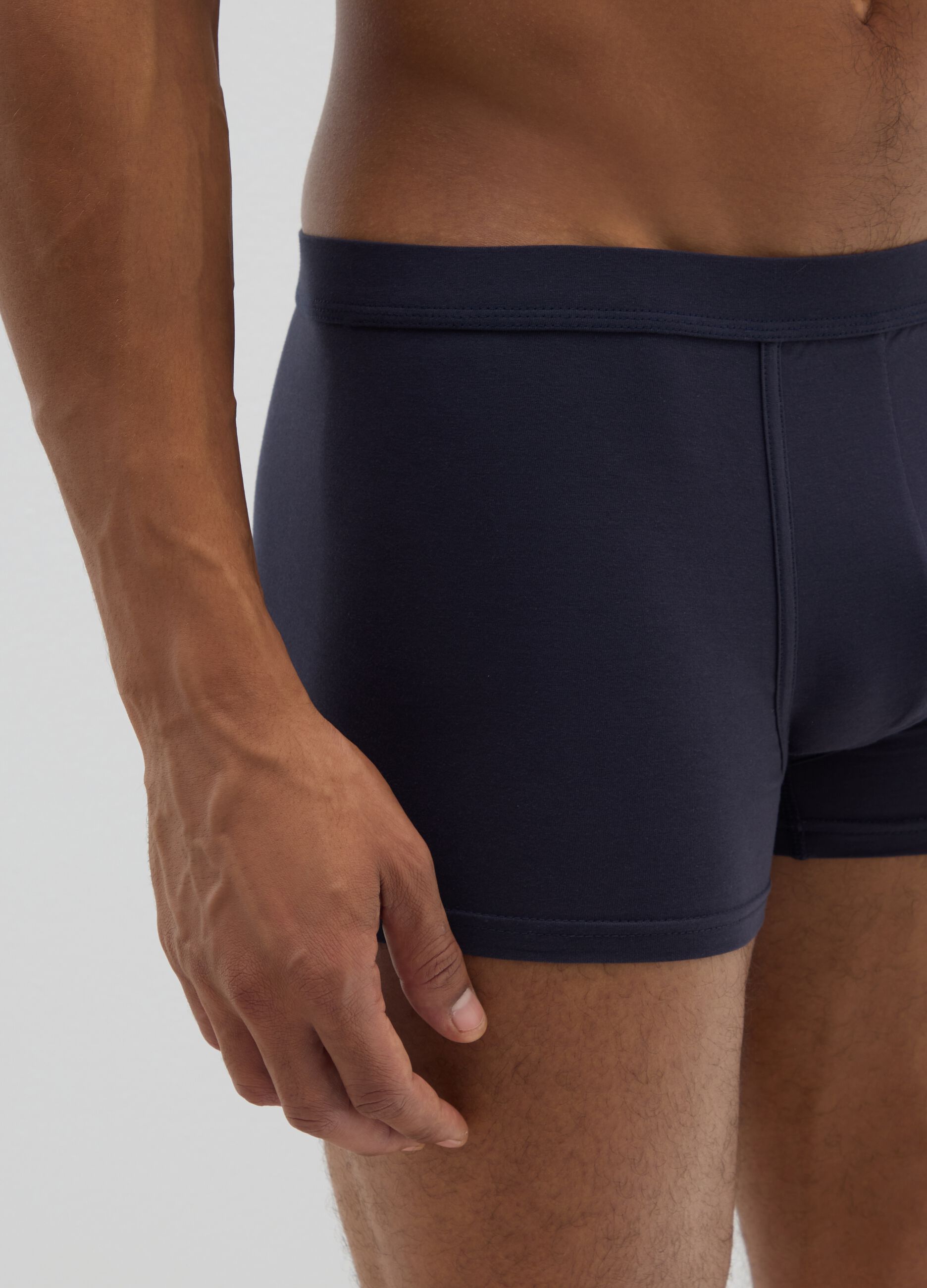 Bipack di boxer in cotone elasticizzato blu