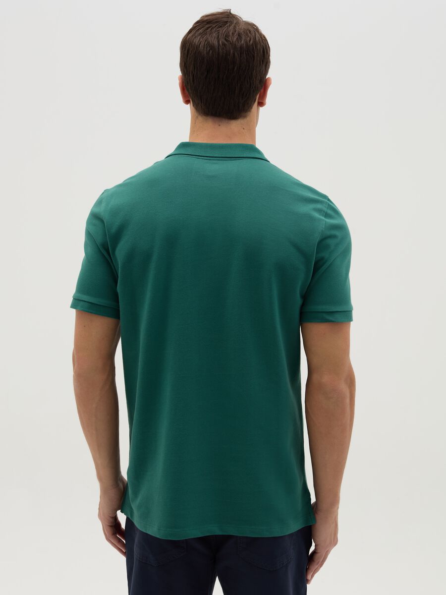 Polo in cotone stretch con tasca _2