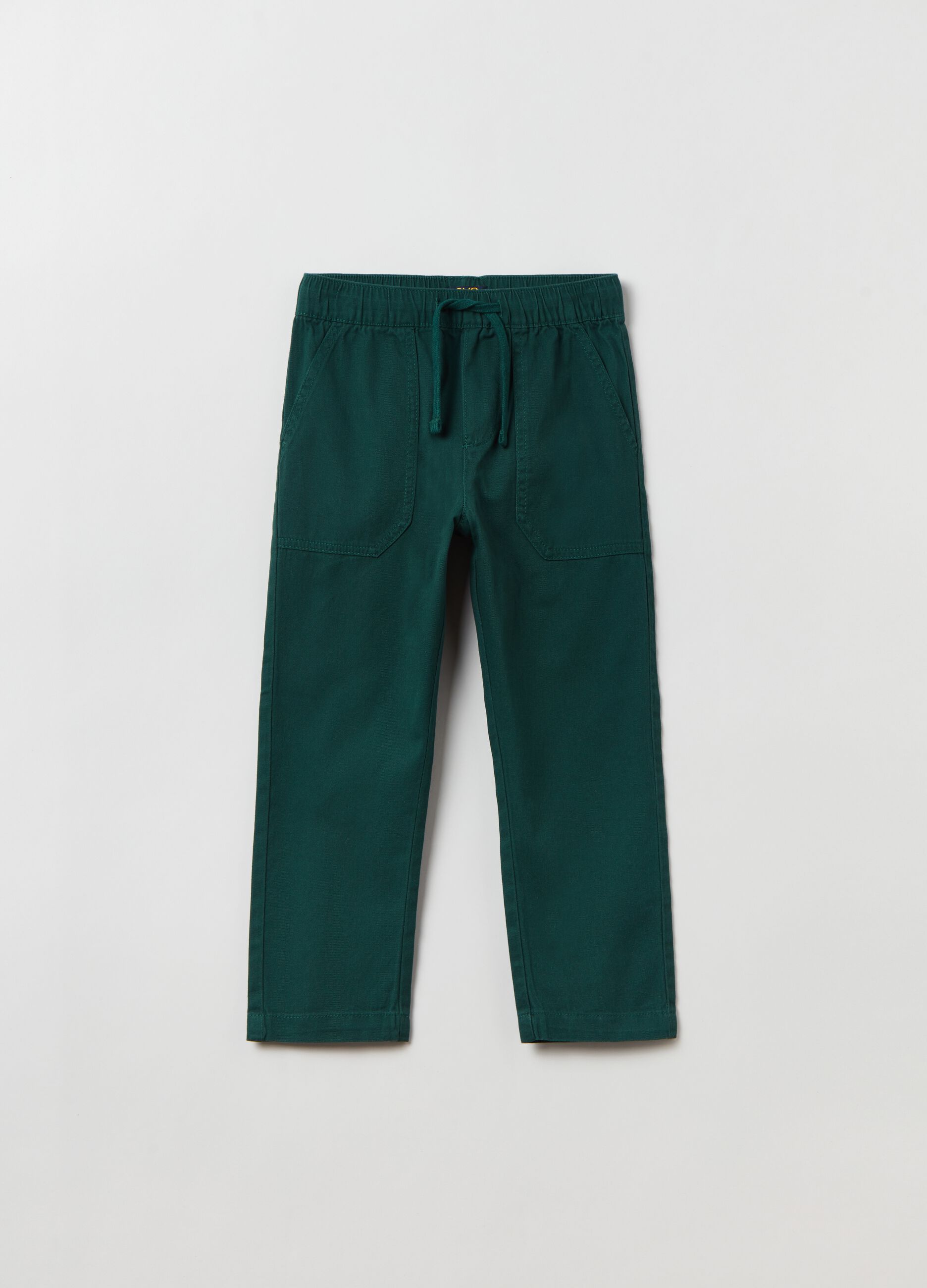 Joggers in cotone con coulisse_0