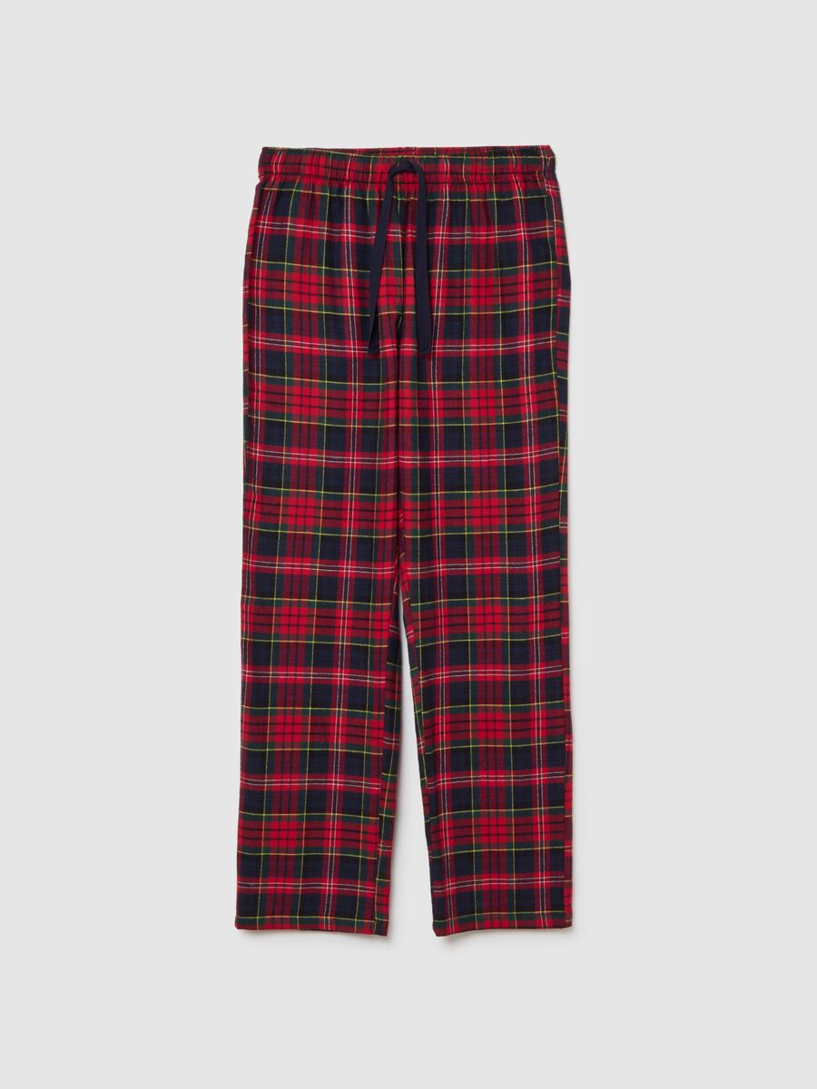 Multicoloured checked pure cotton pyjama trousers_4