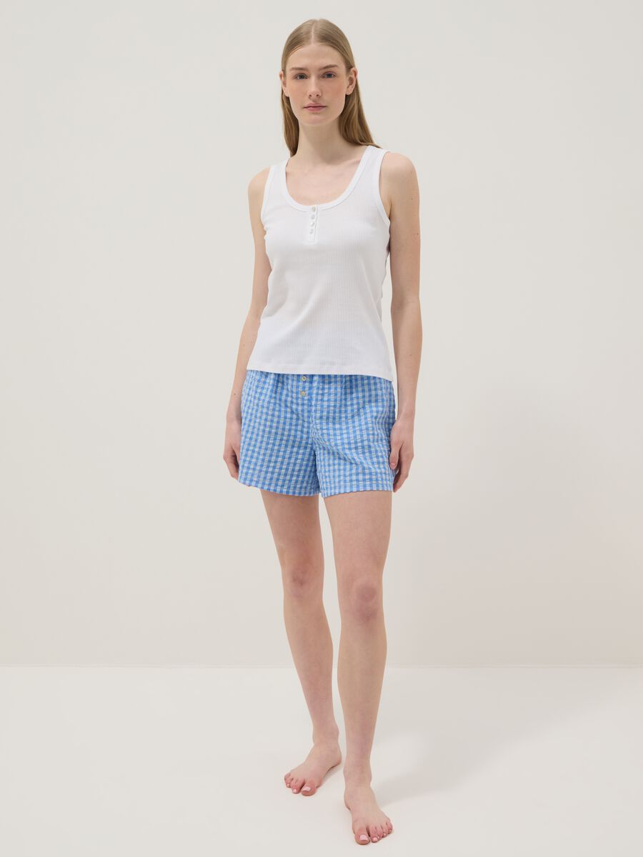 Maglietta in puro cotone bianca regular fit con collo serafino_0