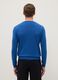 Blue crew neck pullover in cotton blend regular fit_2