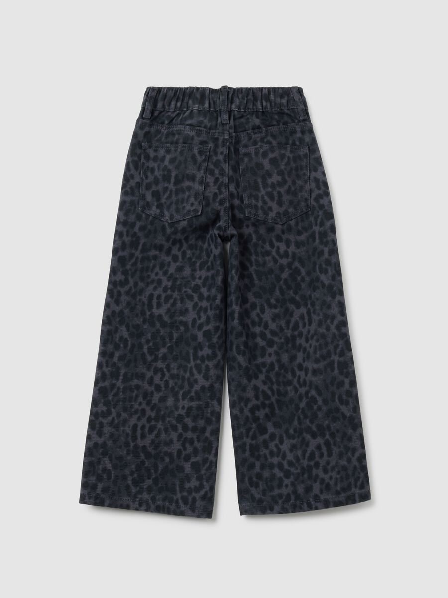 Pantaloni da bambina in puro cotone multicolor cropped_1