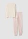 Beige organic cotton pyjamas with raised croissant embroidery_6