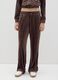 Brown velour regular fit trousers_1